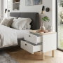 Hanah Home Rayme Mesita de Noche Roble Zafiro y Blanco